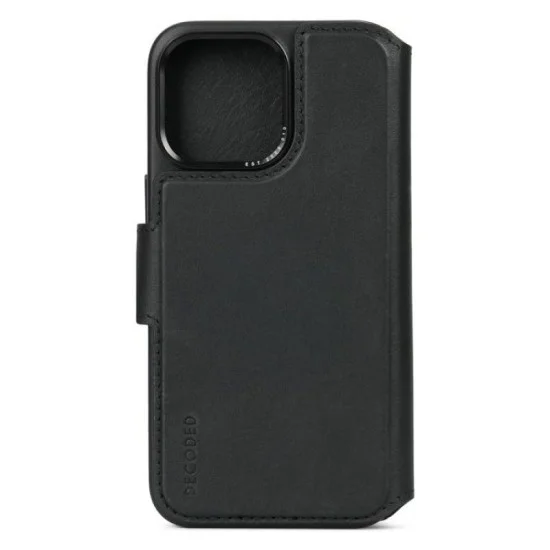 Cover Wallet Iphone 15 Pro Leather Magsafe Decoded &ndash; Black
